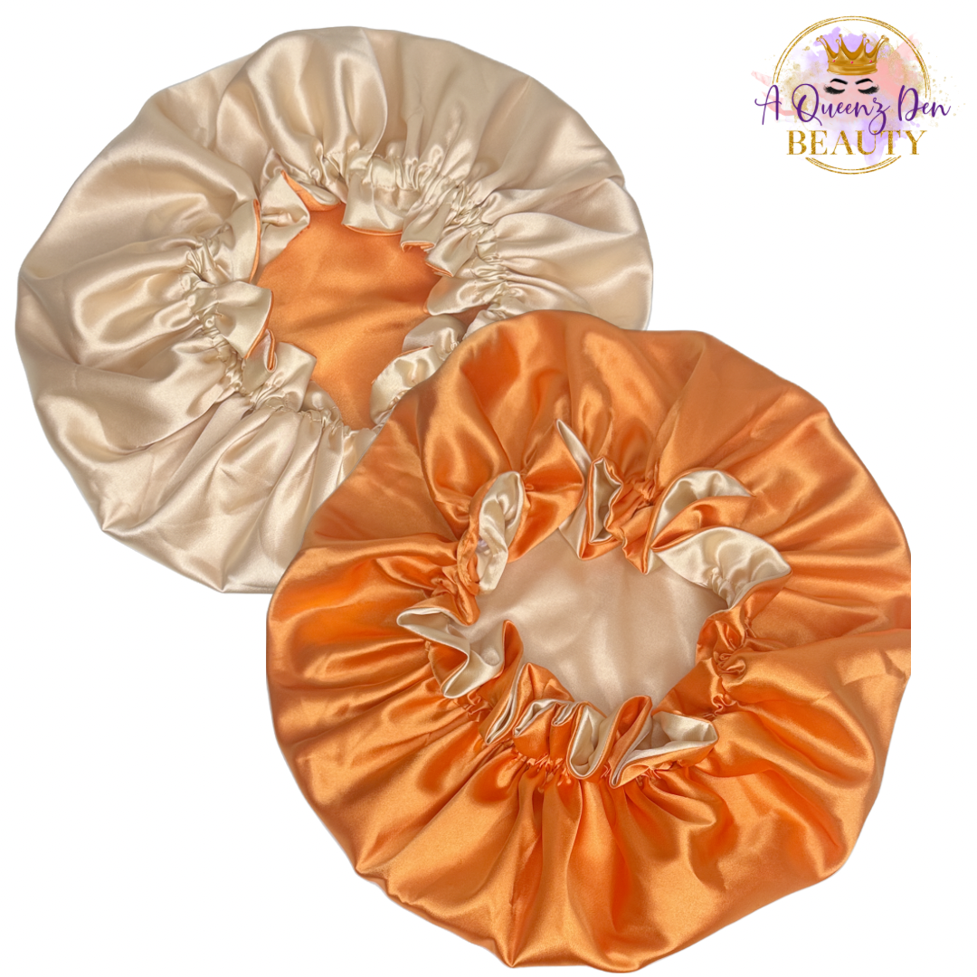 Adult Adjustable Double Layer Reversible Bonnet for Natural, Curly, Loc'd Hair-Multiple Colors Available