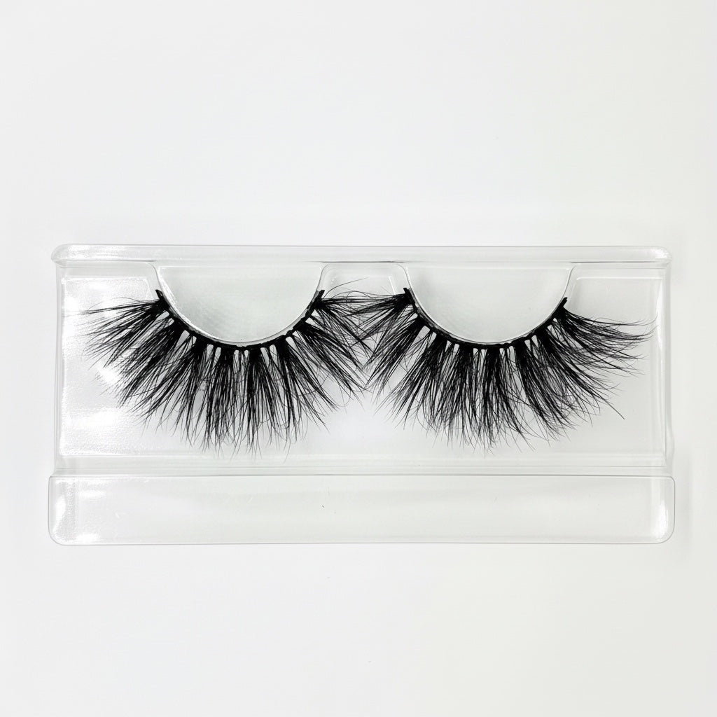 AQueenzDen Lux Real Mink Fluffy Lashes, handcrafted from 100% cruelty-free mink for a bold, voluminous look.