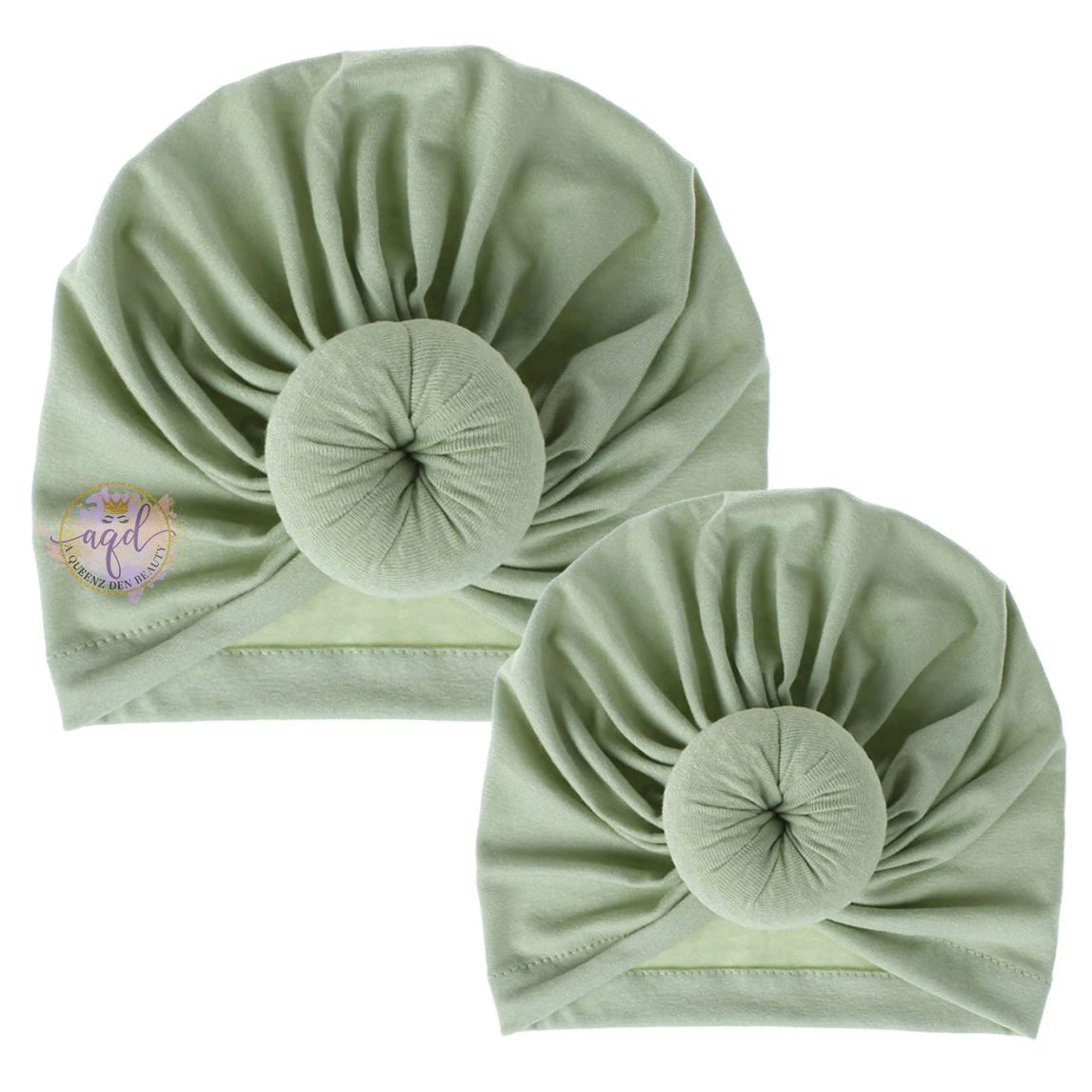 Mommy and Me Cotton Top Knot Turban- Pre Tied Knot - AQueenzDen