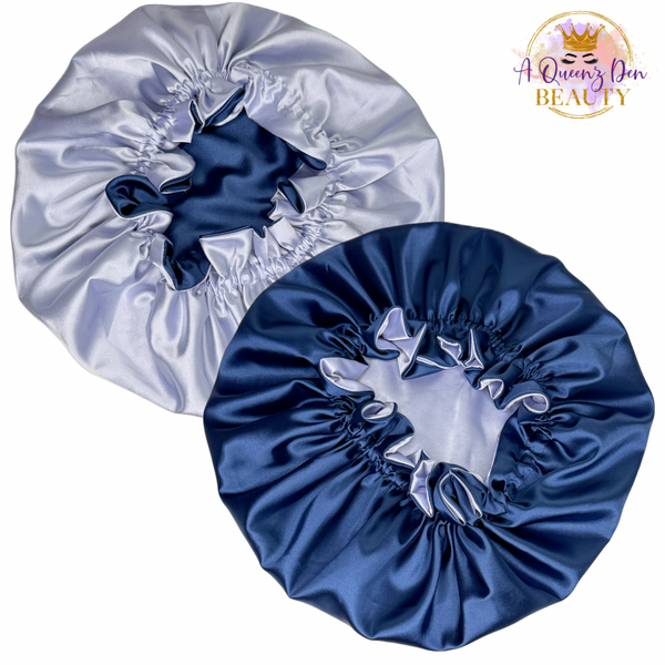 Adult Adjustable Double Layer Reversible Bonnet for Natural, Curly, Loc'd Hair