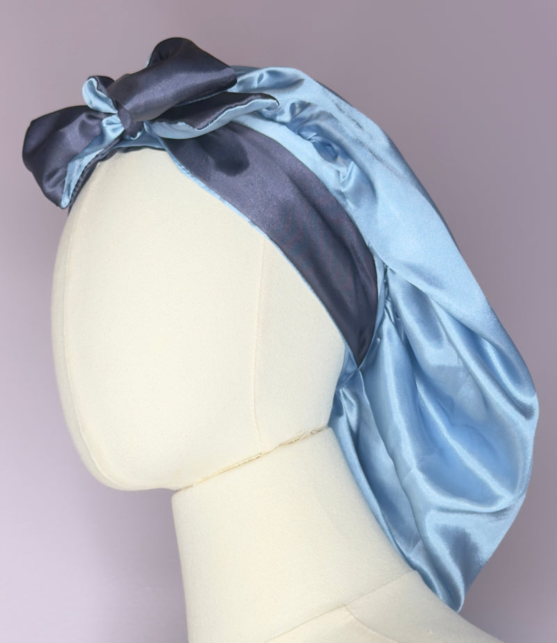Adult Double Layer Satin Bonnet with Adjustable Ties