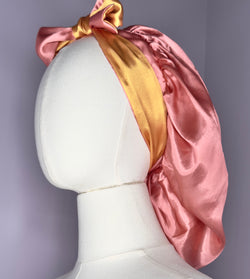 Adult Double Layer Satin Bonnet with Adjustable Ties
