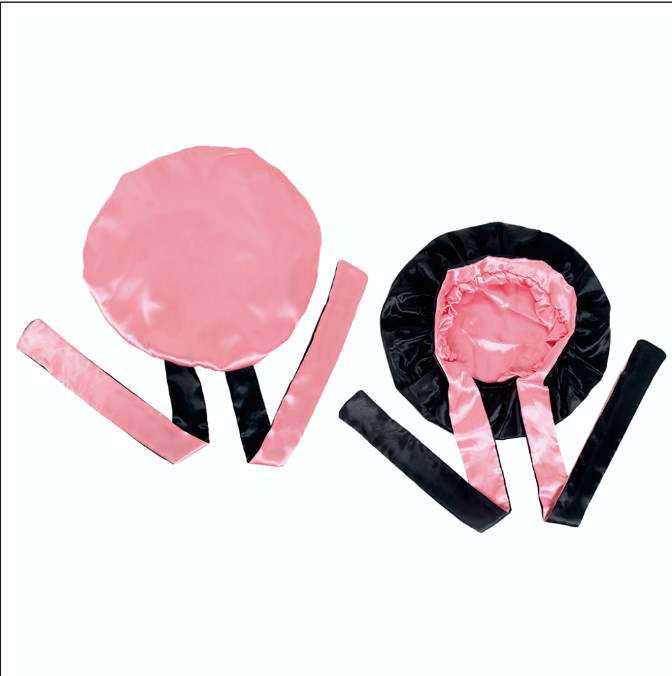 Adult Double Layer Satin Bonnet with Adjustable Ties