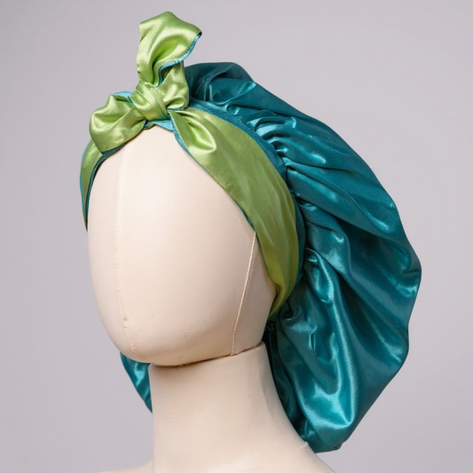 Adult Double Layer Satin Bonnet with Adjustable Ties