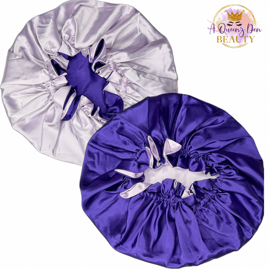 Adult Adjustable Double Layer Reversible Bonnet for Natural, Curly, Loc'd Hair