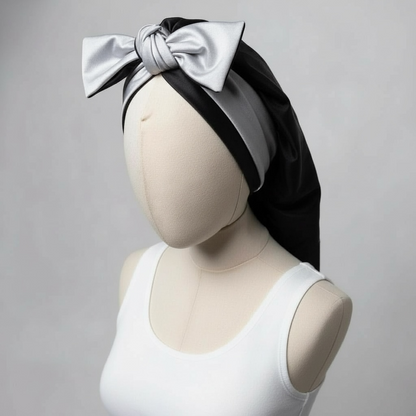 Long Adult Double Layer Satin Hair Bonnet with Adjustable Ties_Large Night Cap with Ties_Silky Satin Hair Bonnet for Women