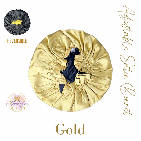 Adult Adjustable Double Layer Reversible Bonnet for Natural, Curly, Loc'd Hair-Multiple Colors Available