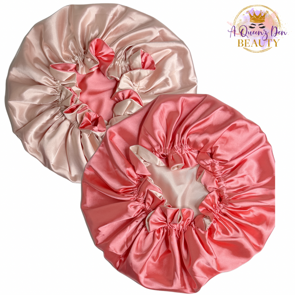 Adult Adjustable Double Layer Reversible Bonnet for Natural, Curly, Loc'd Hair