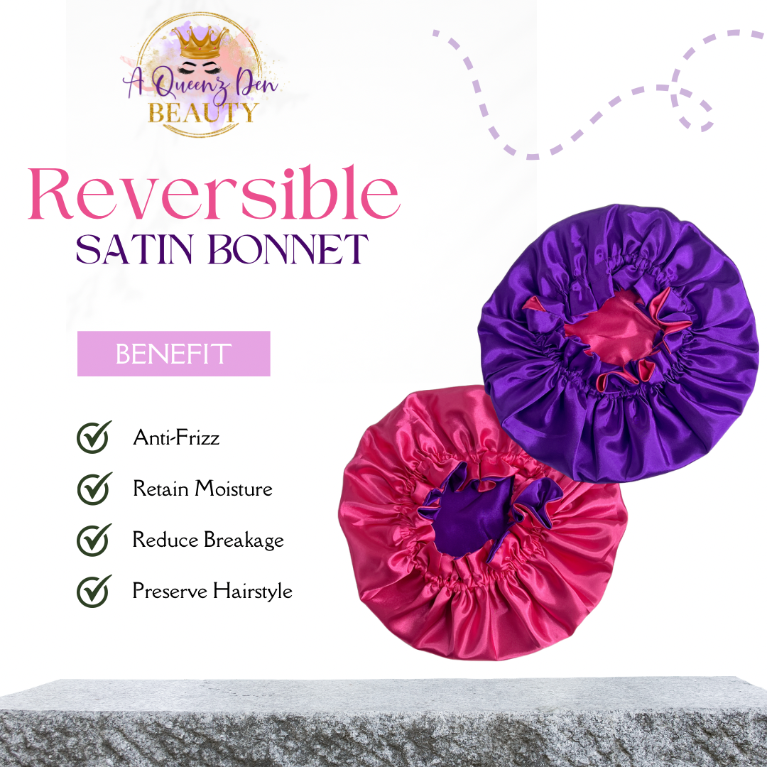 Adult Silky Satin Double Layer Bonnet-Reversible Baby Bop