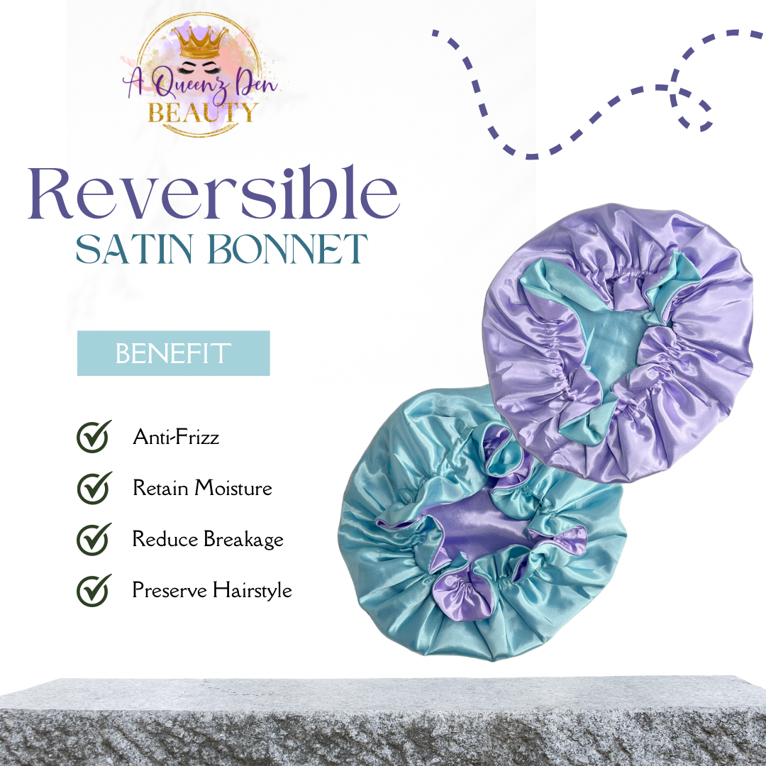 Adult Silky Satin Double Layer Bonnet-Reversible