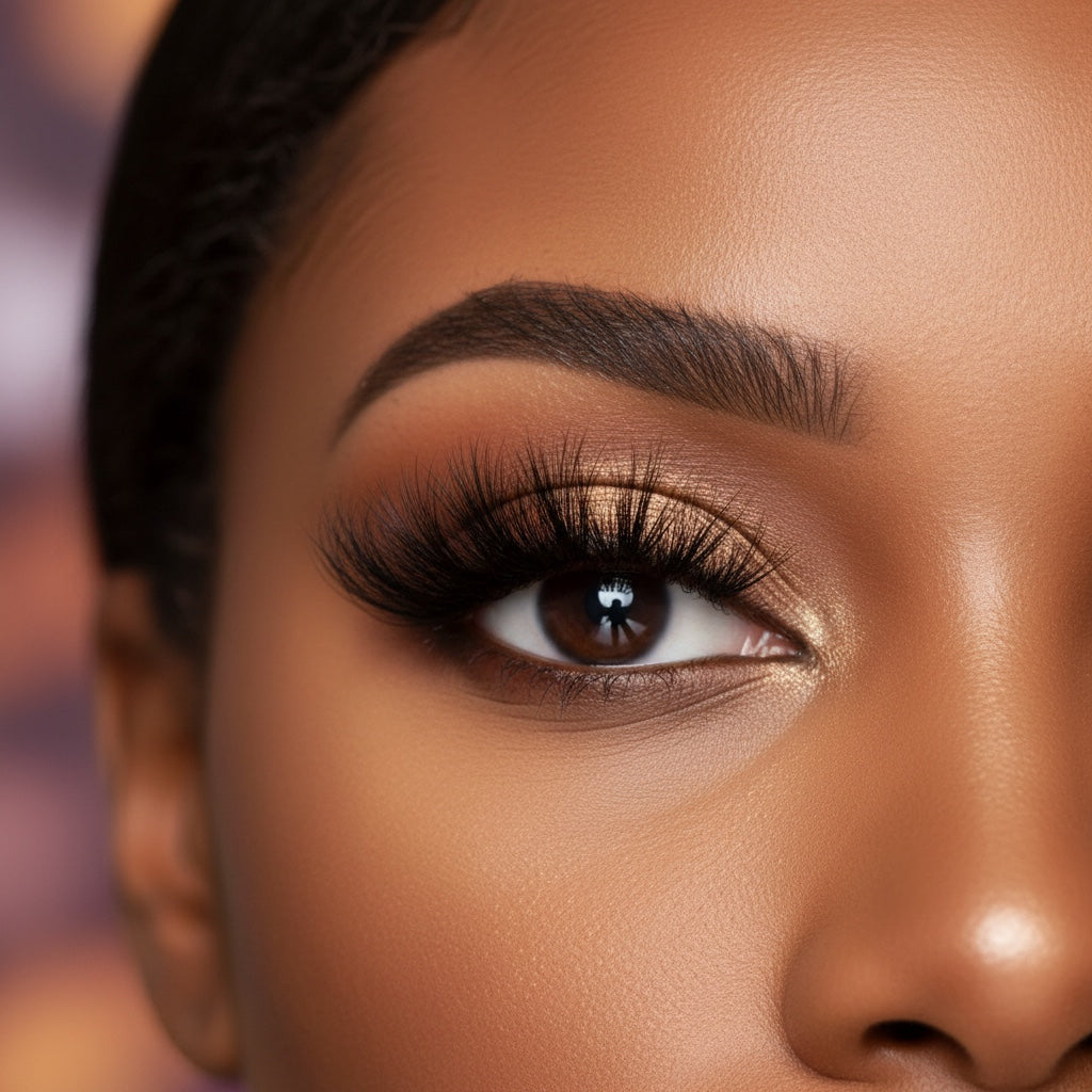 AQueenzDen Big Baus Real Mink Fluffy Lashes, handcrafted for a full, voluminous, and dramatic look. Cruelty-free mink.