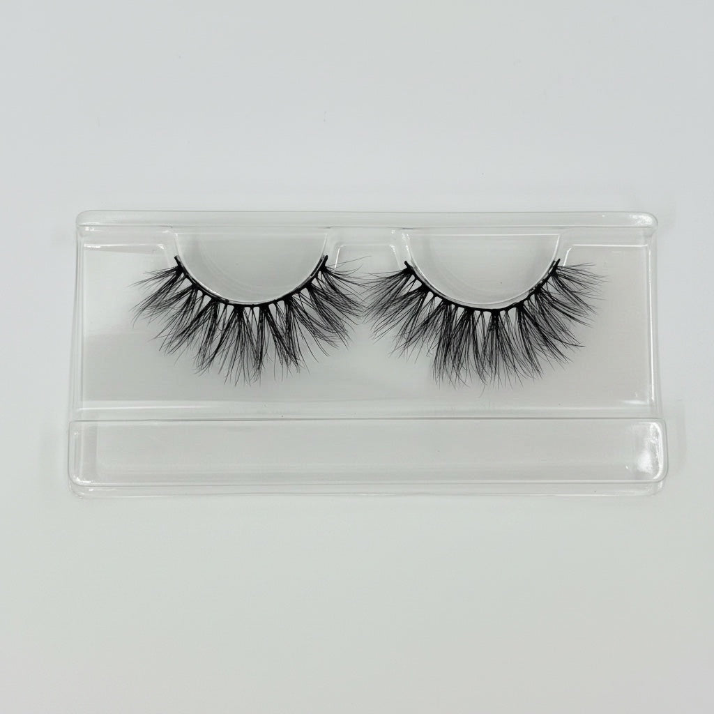AQueenzDen Goddess Real Mink Fluffy Lashes, handcrafted for a voluminous, dramatic look. Cruelty-free mink.