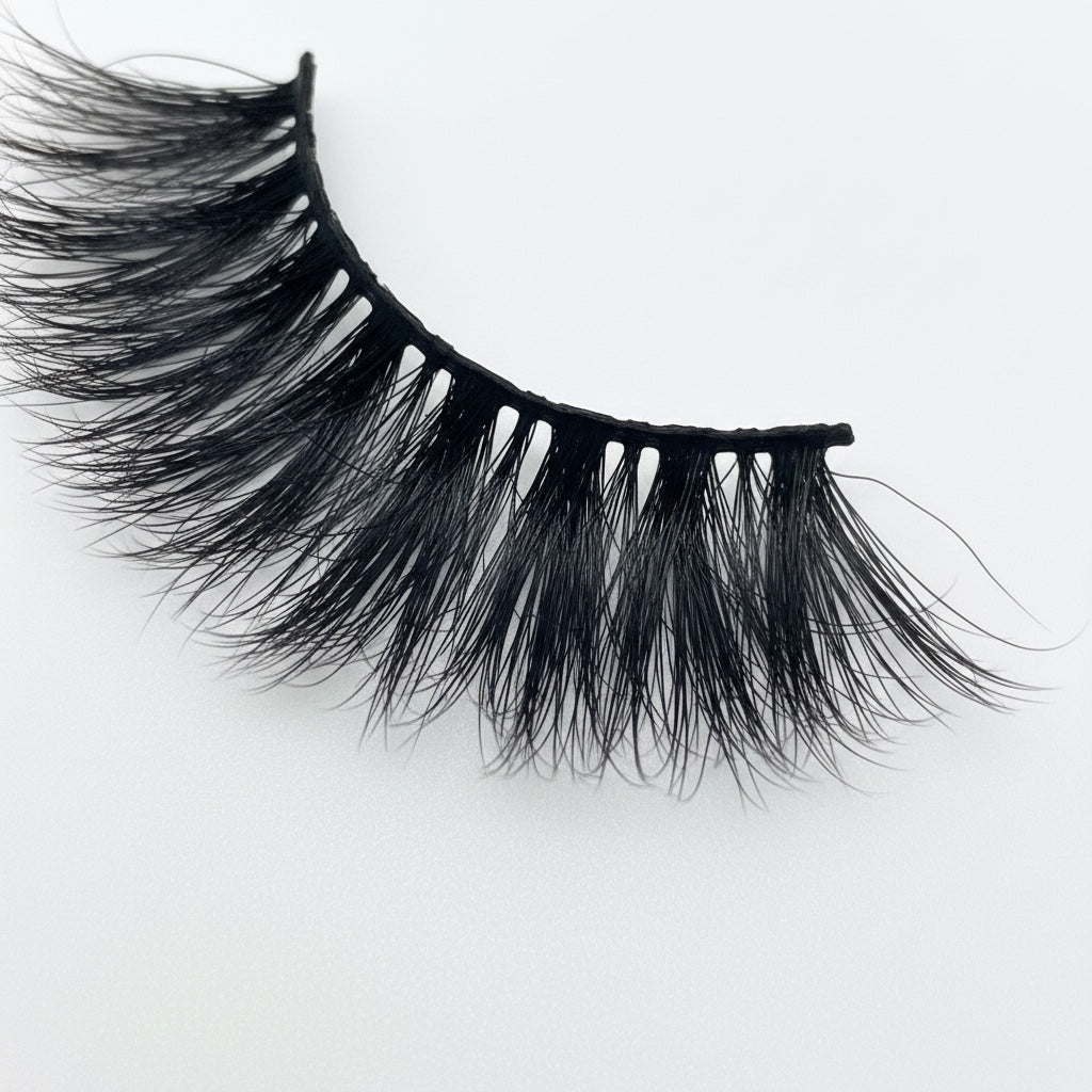 AQueenzDen Lux Real Mink Fluffy Lashes, handcrafted, cruelty-free mink, full and voluminous look.