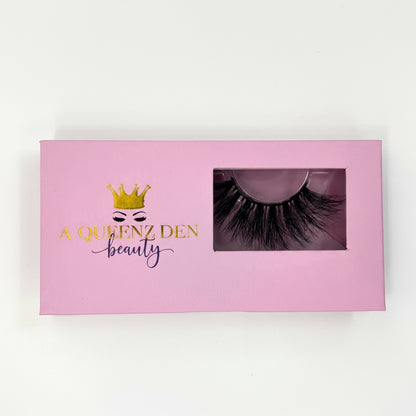 AQueenzDen Lux Real Mink Fluffy Lashes, handcrafted for a bold, voluminous look. Cruelty-free mink.