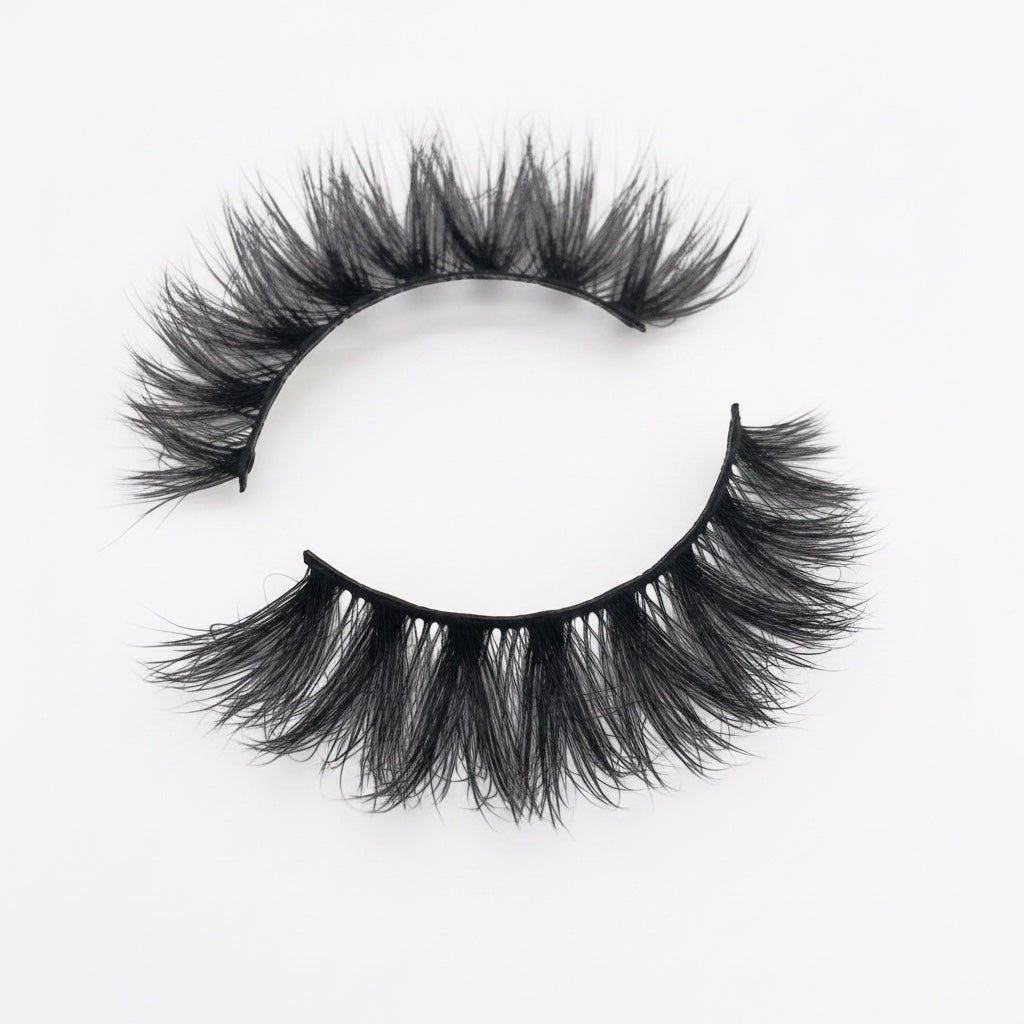 AQueenzDen Queen Tings Real Mink Fluffy Lashes, black, handmade, cruelty-free, voluminous, reusable