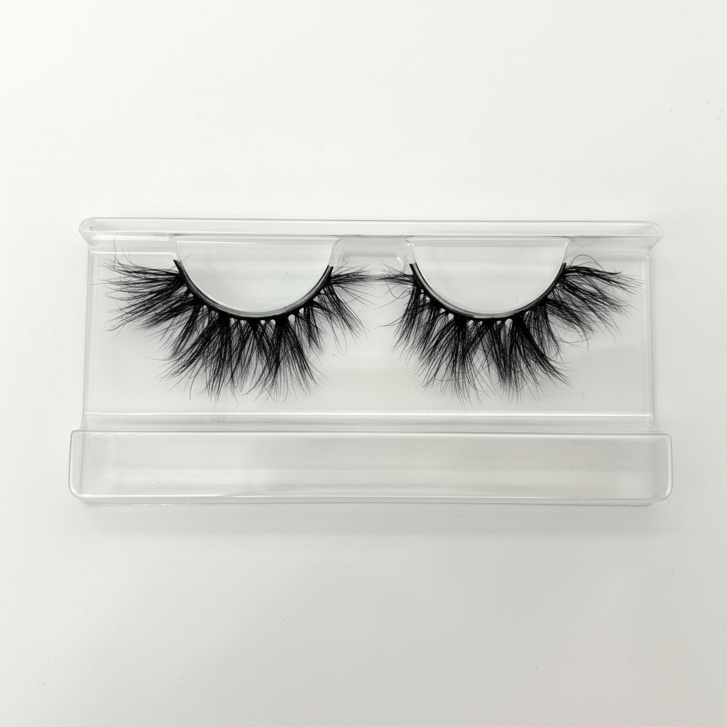 AQueenzDen Tiara Real Mink Fluffy Lashes, handmade, cruelty-free, voluminous, soft, feathery, and elegant.