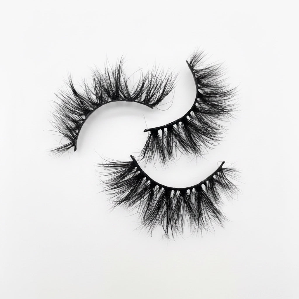 AQueenzDen Tiara Real Mink Fluffy Lashes, handmade, cruelty-free, voluminous, soft, feathery, and elegant.
