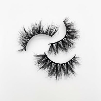 AQueenzDen Tiara Real Mink Fluffy Lashes, handmade, cruelty-free, voluminous, soft, feathery, and elegant.