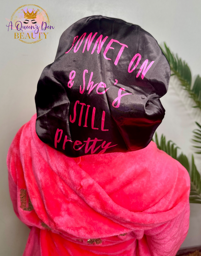 Bonnet on Still Pretty Double Layer Reversible Satin Bonnet