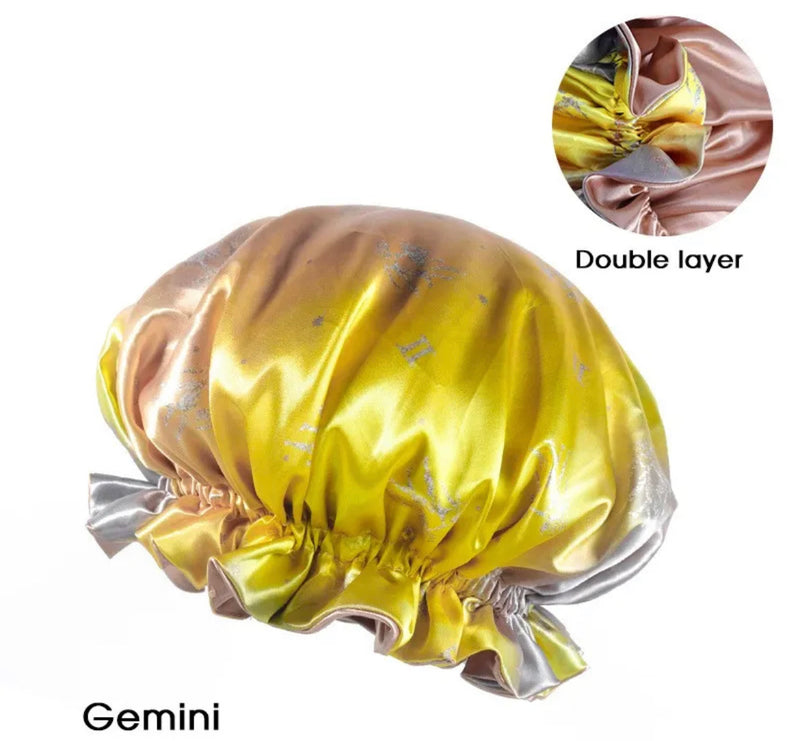 Zodiac Double Layer Satin Hair Bonnet Gemini