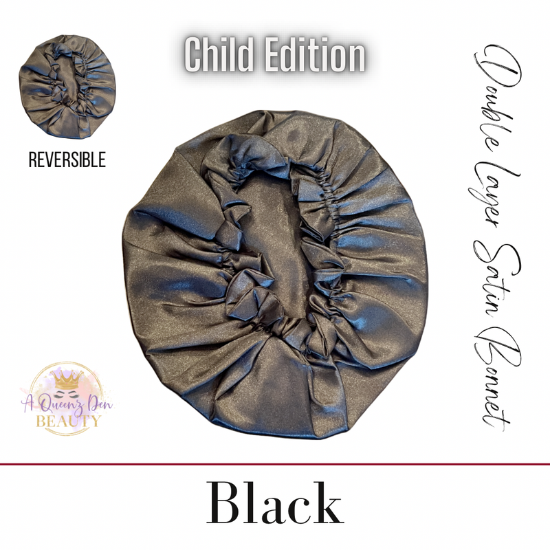 Child Satin Bonnet Little -Girl Sleep Bonnet -Elastic Band