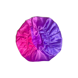 Adult Silky Satin Double Layer Bonnet-Reversible Purple Sunset