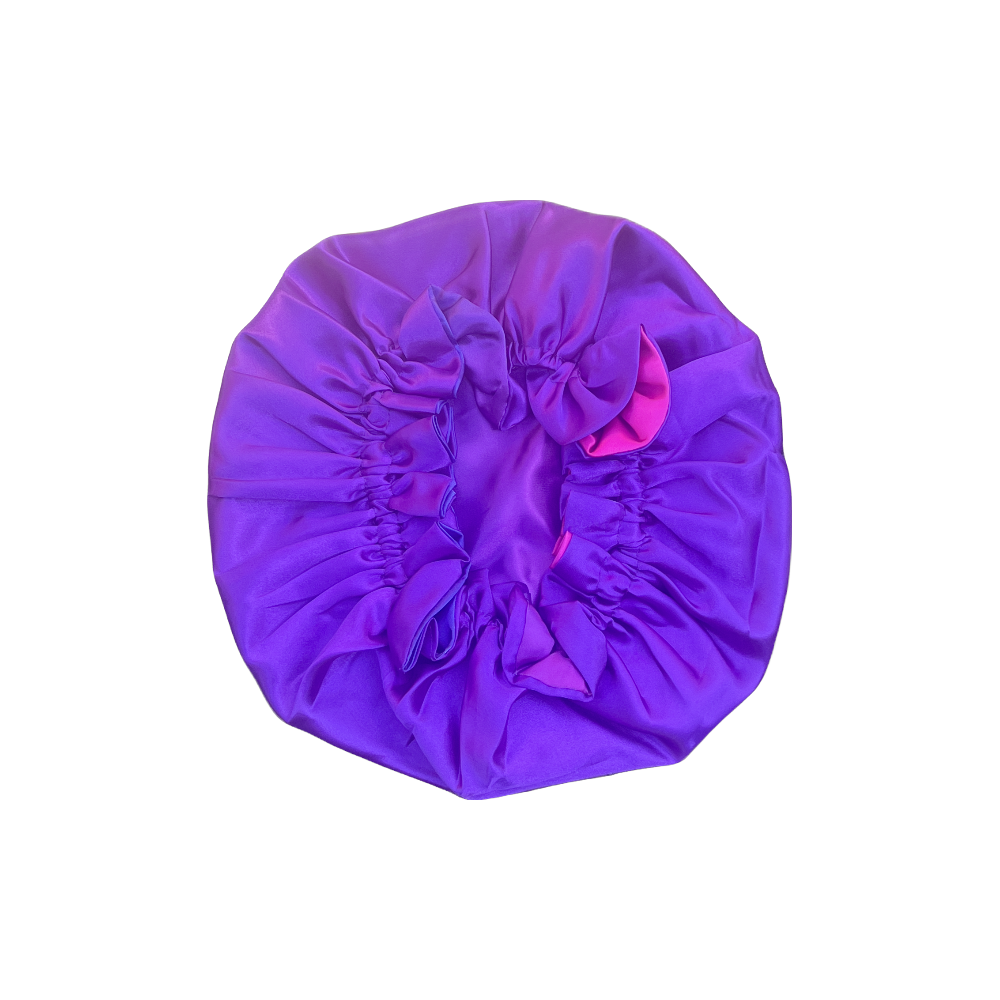 Adult Silky Satin Double Layer Bonnet-Reversible Purple Sunset