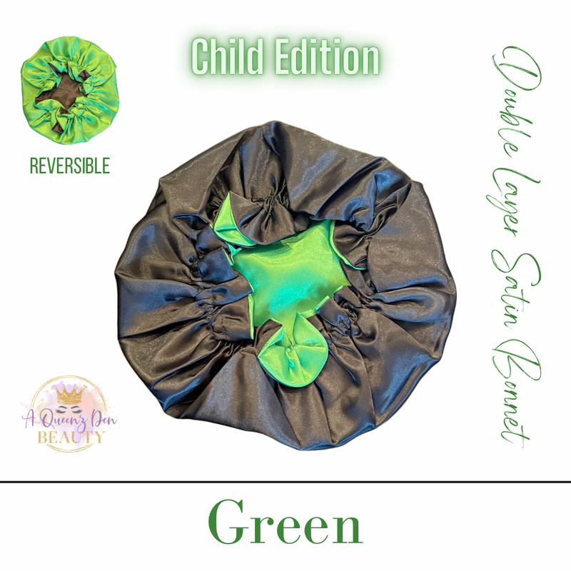 Child Satin Bonnet Little -Girl Sleep Bonnet -Elastic Band