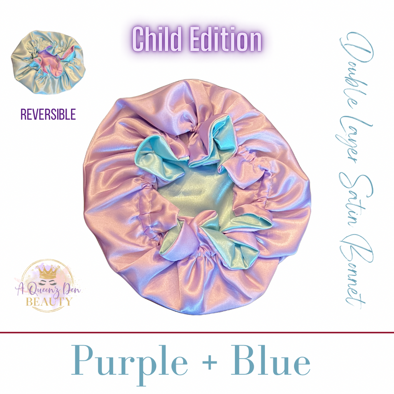 Child Satin Bonnet Little -Girl Sleep Bonnet -Elastic Band
