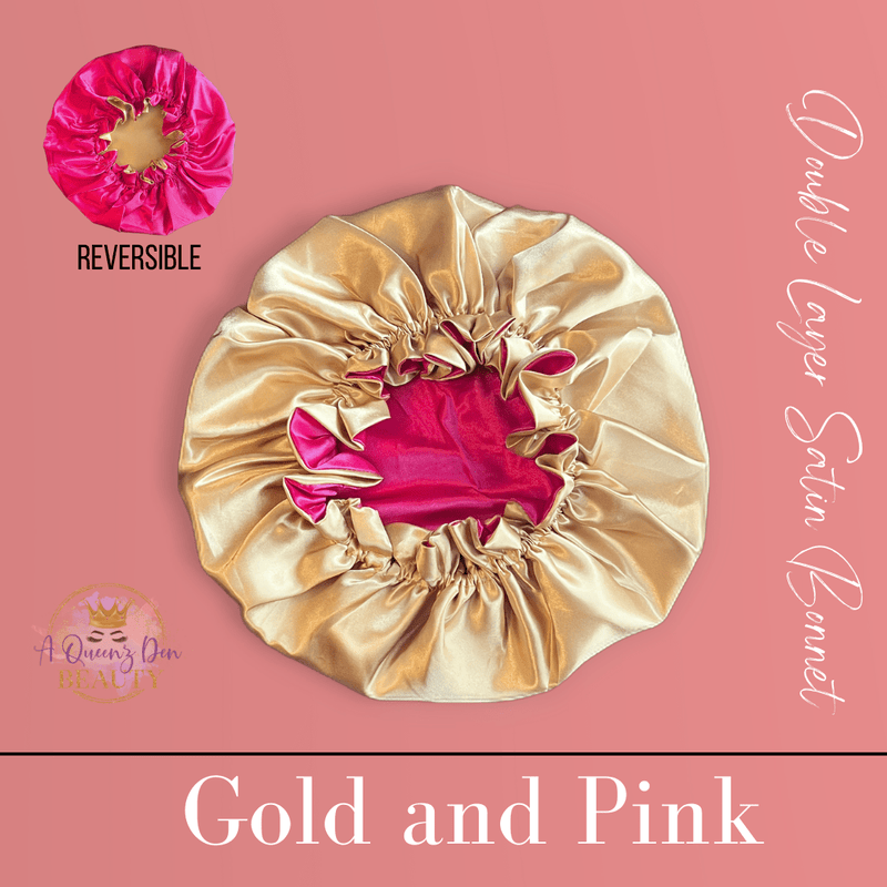Adult Silky Satin Double Layer Bonnet-Reversible