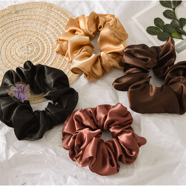 Satin Hair Scrunchie, Hair Scrunchie, Hair Tie, Satin Headband, Hair Elastics - AQueenzDen