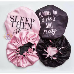 Sleep Then Slay Double Layer Reversible Satin Bonnet