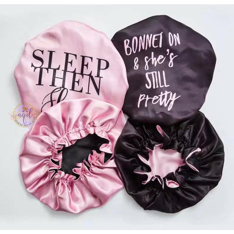 Sleep Then Slay Double Layer Reversible Satin Bonnet