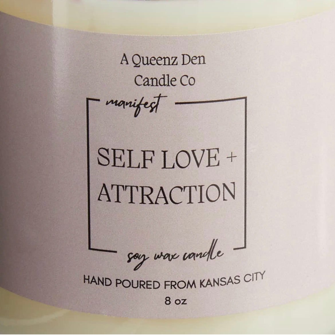 Manifest Soy Wax Candle- Affirmation Candle- Meditation Candle-Self Love + Attraction - AQueenzDen
