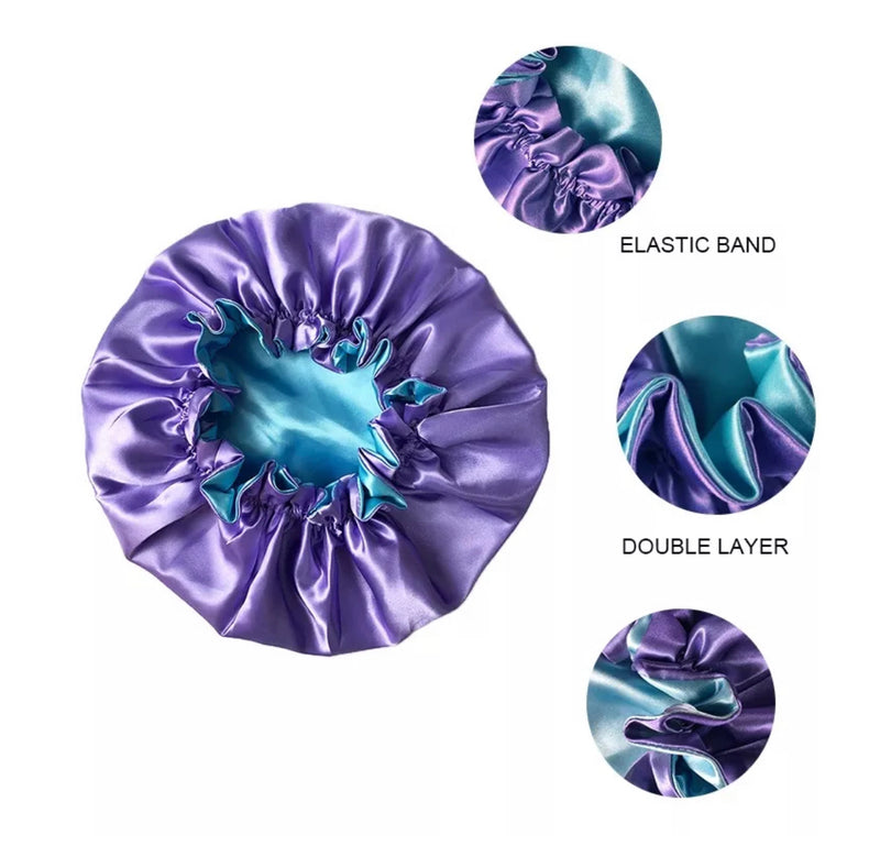 Adult Silky Satin Double Layer Bonnet-Reversible