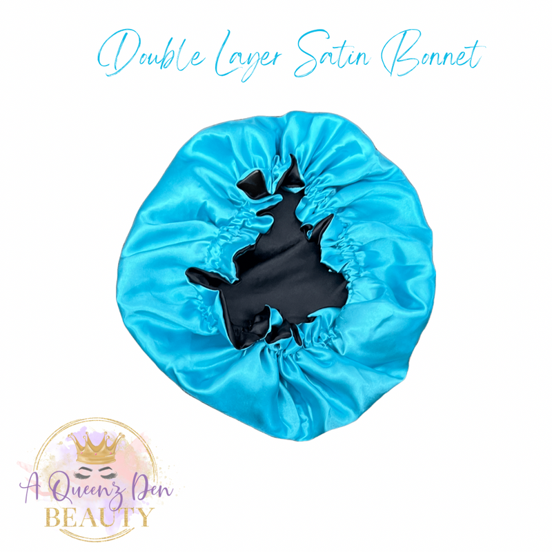 Custom Double Layer Reversible Satin Bonnet