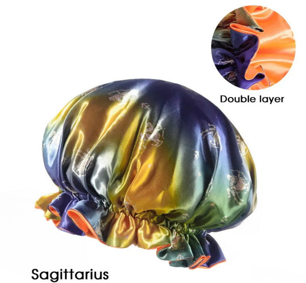 Zodiac Double Layer Satin Hair Bonnet Sagittarius