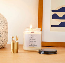 Manifest Soy Wax Candle- Affirmation Candle- Meditation Candle-Self Love + Attraction - AQueenzDen