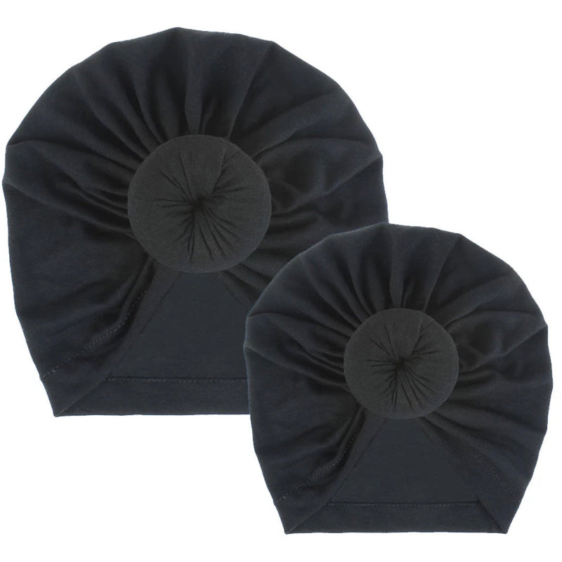 Mommy and Me Cotton Top Knot Turban- Pre Tied Knot - AQueenzDen