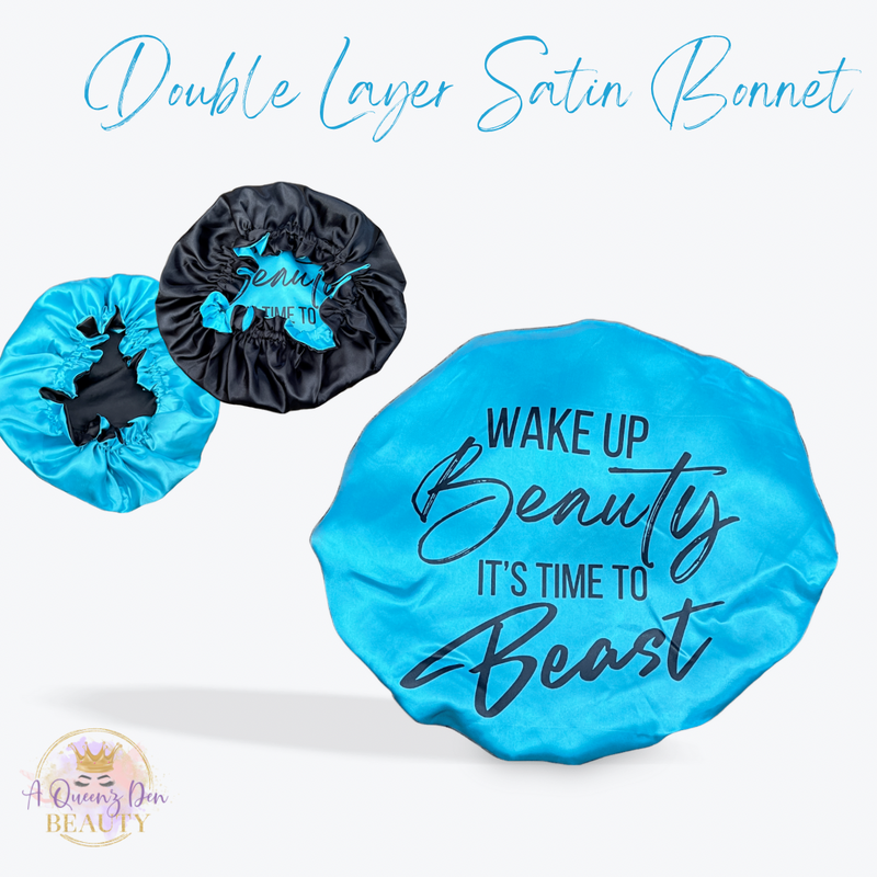 Custom Double Layer Reversible Satin Bonnet