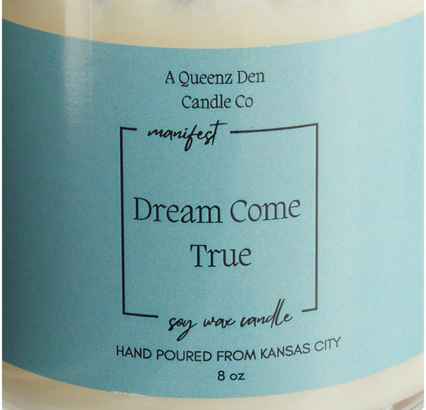 Manifest Soy Wax Candle- Affirmation Candle- Meditation Candle- Dream Come True - AQueenzDen