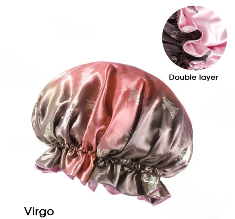 Zodiac Double Layer Satin Hair Bonnet Virgo