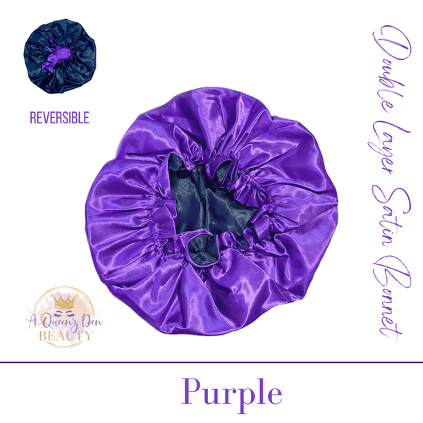 Adult Double Layer Satin Reversible Bonnet