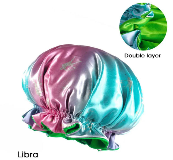 Zodiac Double Layer Satin Hair Bonnet Libra