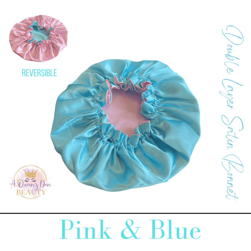 Adult Silky Satin Double Layer Bonnet-Reversible